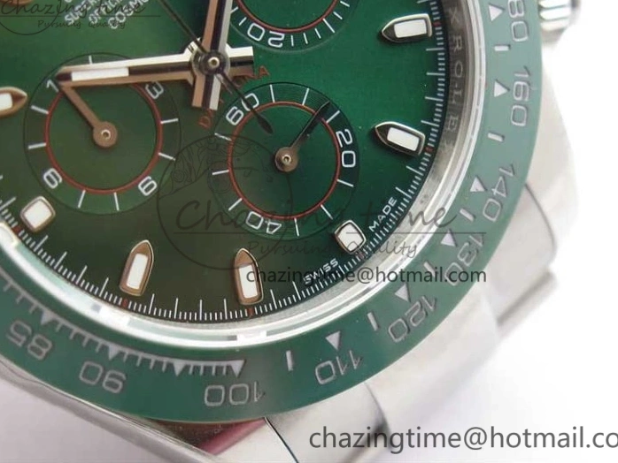 Ceramic A7750 Daytona on Dial SS Green 116520 Real SS Stick Markers Bezel Bracelet Edition UBF Best 0301